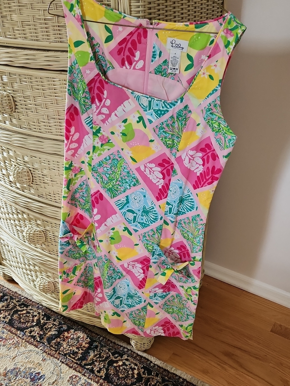 Lilly Pulitzer White LABEL size 8 Pink & Multicolor Sleeveless Shift Dress